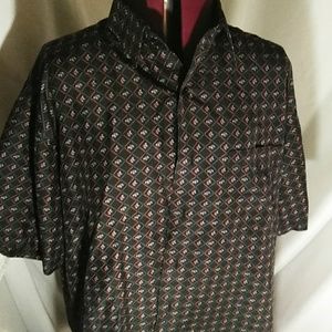 100% silk Button up XL elephants